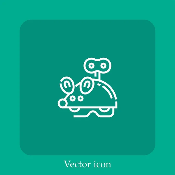 Ratón Juguete Icono Vector Icon Line Lineal Con Carrera Editable — Vector de stock