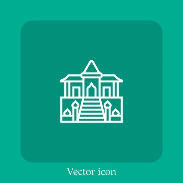 Ícone Vetor Templo Linear Icon Line Com Curso Editável — Vetor de Stock