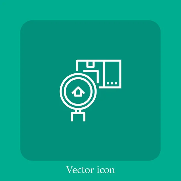 Icono Del Vector Seguimiento Icon Line Lineal Con Carrera Editable — Vector de stock