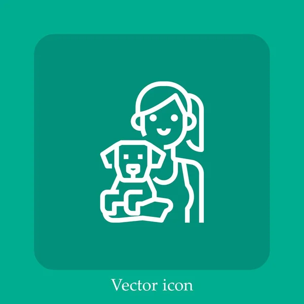 Icône Vectorielle Adoption Icône Linéaire Ligne Avec Trait Modifiable — Image vectorielle