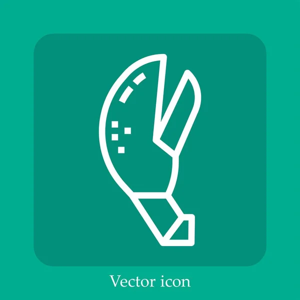 Ícone Vetor Garra Linear Icon Line Com Curso Editável — Vetor de Stock