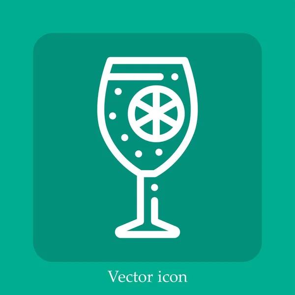 Gin Tonic Vektor Symbol Lineare Icon Line Mit Editierbarem Strich — Stockvektor