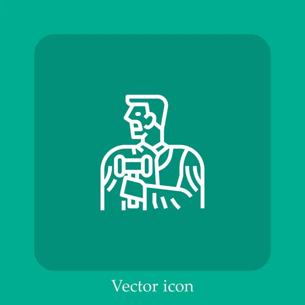 Judge Vector Icon Linear Icon Line Editable Stroke — Stock Vector