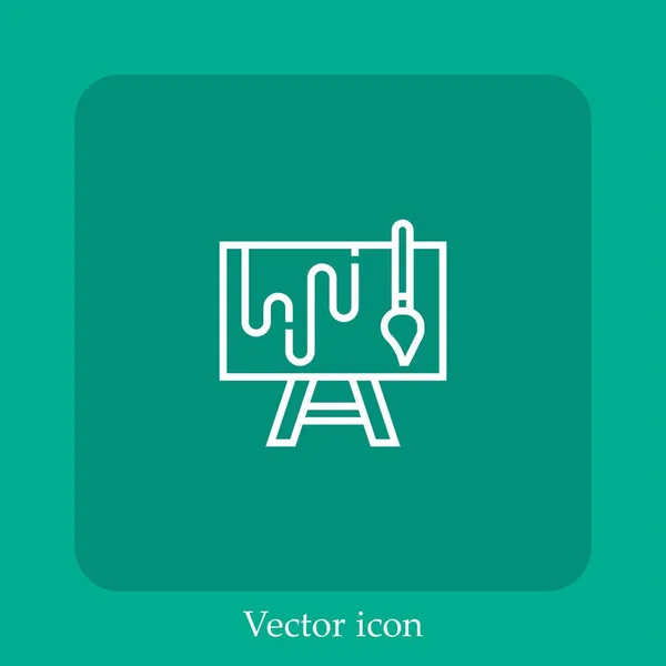 Icono Vector Pintura Icon Line Lineal Con Carrera Editable — Vector de stock