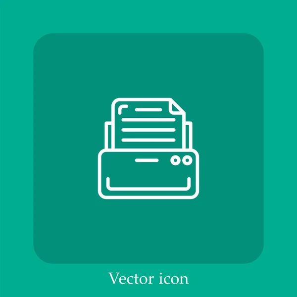 Druckervektorsymbol Lineare Icon Line Mit Editierbarem Strich — Stockvektor