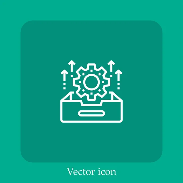 Ajustes Icono Vectorial Icon Line Lineal Con Carrera Editable — Vector de stock