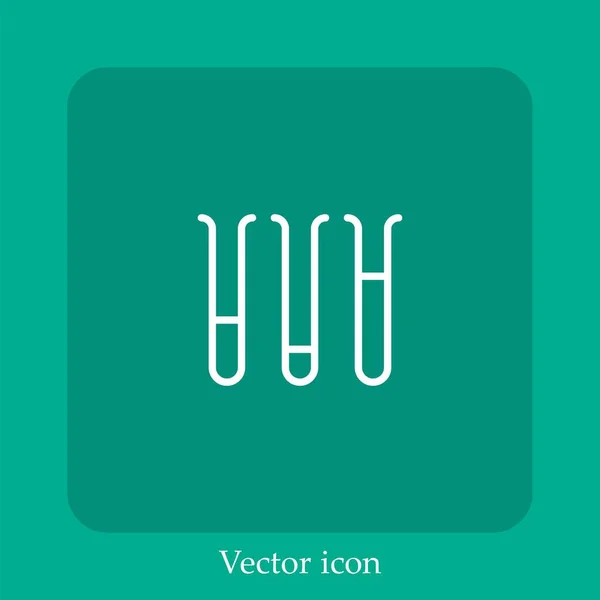 Reagenzgläser Vektor Symbol Linear Icon Line Mit Editierbarem Strich — Stockvektor