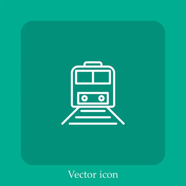Значок Вектора Поезда Линейный Icon Line Редактируемым Штрихом — стоковый вектор