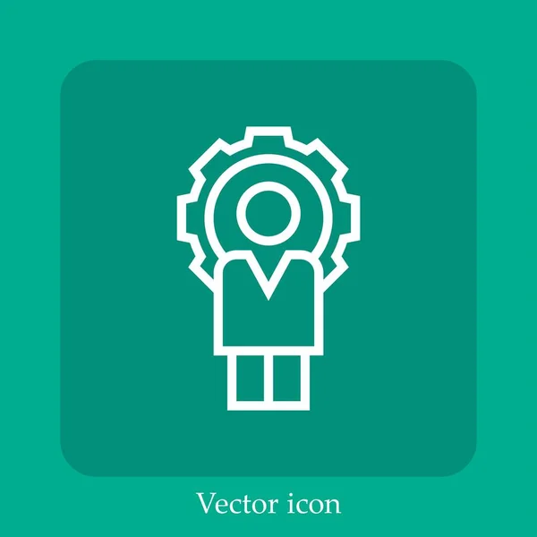 Hombre Negocios Icono Vectorial Icon Line Lineal Con Carrera Editable — Vector de stock