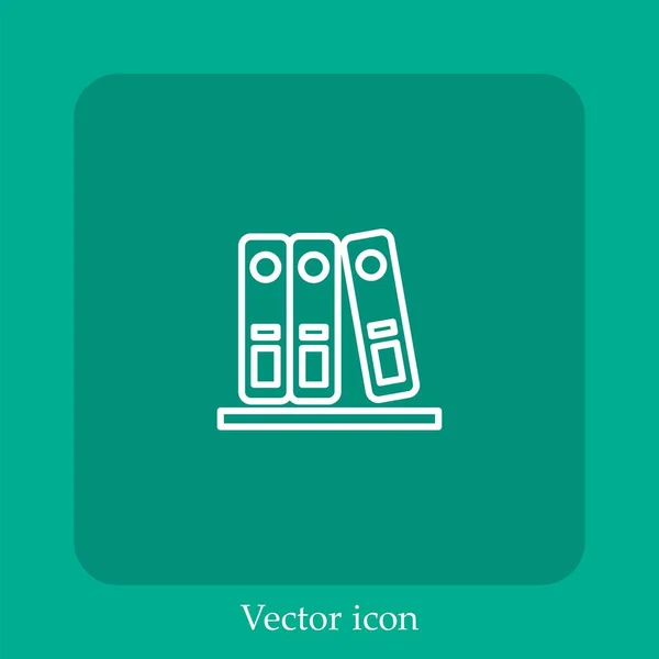 Documentos Icono Vectorial Icon Line Lineal Con Carrera Editable — Vector de stock