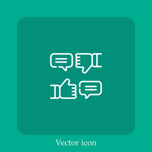 Feedback Vector Icon Linear Icon Line Editable Stroke — Stock Vector