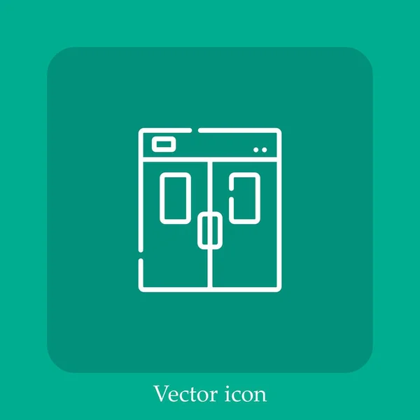 Icono Del Vector Congelador Icon Line Lineal Con Carrera Editable — Vector de stock