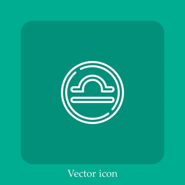 Waage Vektor Symbol Lineare Icon Line Mit Editierbarem Strich — Stockvektor