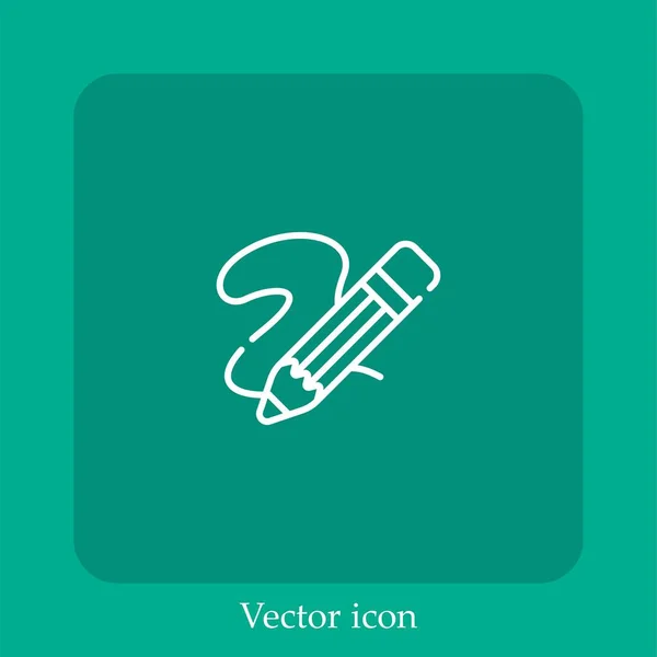 Icône Vectorielle Crayon Icône Linéaire Ligne Avec Trait Modifiable — Image vectorielle