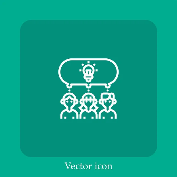 Icône Vectorielle Équipe Icône Linéaire Ligne Avec Trait Modifiable — Image vectorielle