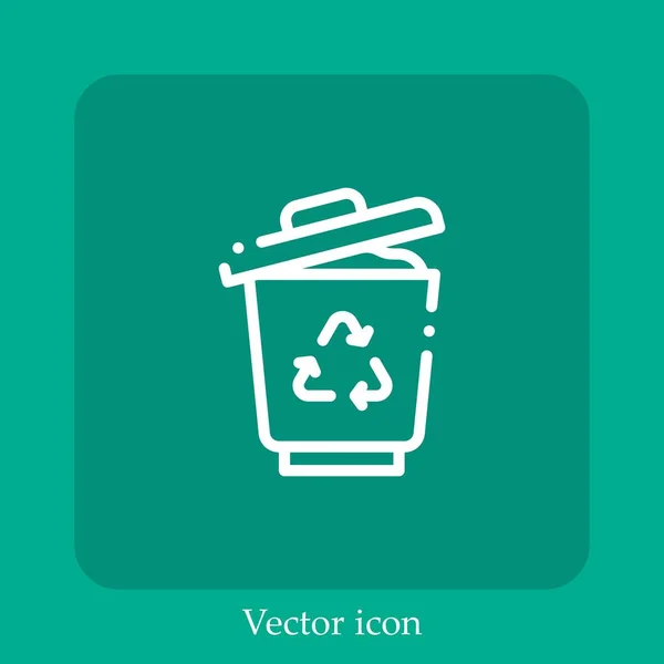 Ícone Vetor Lixo Linear Icon Line Com Curso Editável — Vetor de Stock