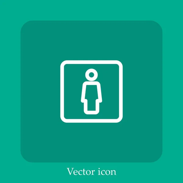 Frau Vektorsymbol Lineare Icon Line Mit Editierbarem Strich — Stockvektor