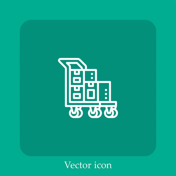 Trolley Vektor Symbol Lineare Icon Line Mit Editierbarem Strich — Stockvektor