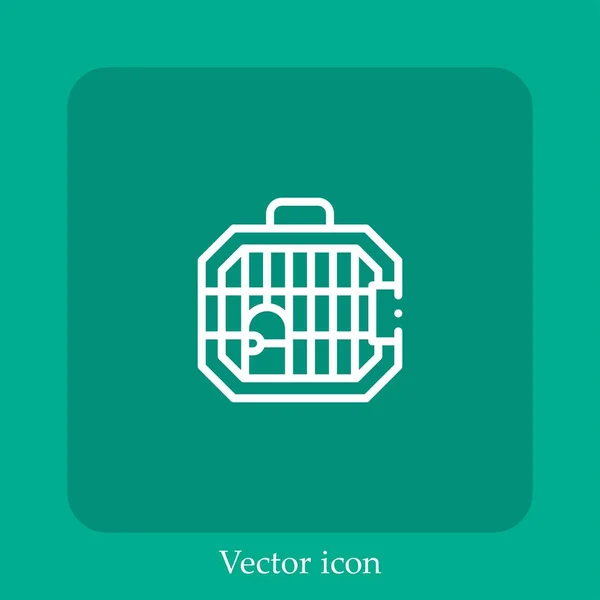 Icône Vectorielle Cage Icône Linéaire Ligne Avec Course Modifiable — Image vectorielle