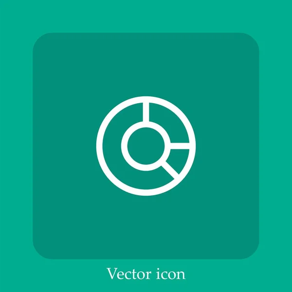 Gráfico Ícone Vetor Linear Icon Line Com Curso Editável — Vetor de Stock