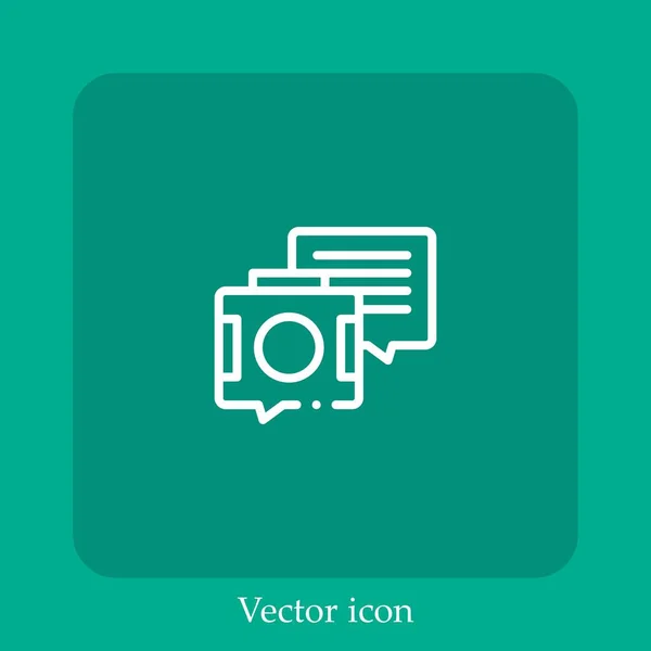 Ícone Vetor Câmera Linear Icon Line Com Curso Editável — Vetor de Stock