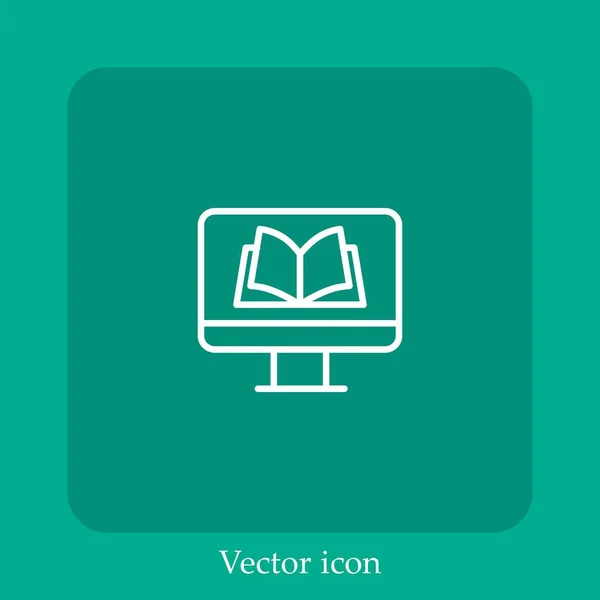 Ebook Vector Icono Lineal Icon Line Con Carrera Editable — Archivo Imágenes Vectoriales