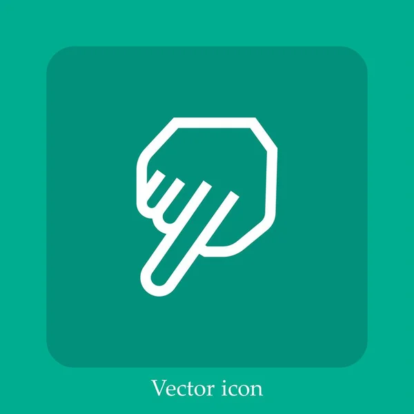 Ícone Vetor Dedo Linear Icon Line Com Curso Editável — Vetor de Stock