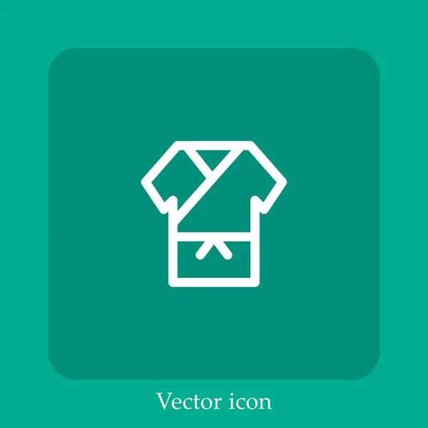 Karate Vektor Symbol Linear Icon Line Mit Editierbarem Strich — Stockvektor