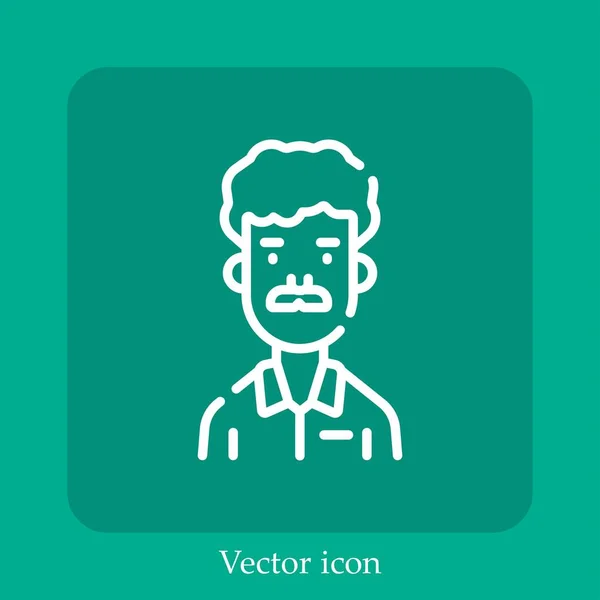 Icono Vector Hombre Icon Line Lineal Con Carrera Editable — Vector de stock