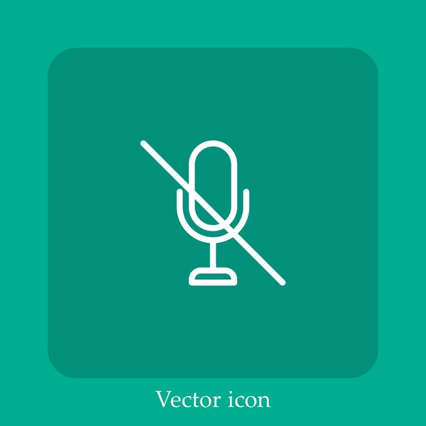 Icône Vectorielle Microphone Icône Linéaire Ligne Avec Course Modifiable — Image vectorielle