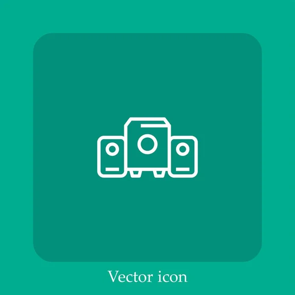 Lautsprecher Vektor Symbol Lineare Icon Line Mit Editierbarem Strich — Stockvektor