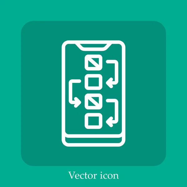Icono Vector Teléfono Inteligente Icon Line Lineal Con Carrera Editable — Vector de stock