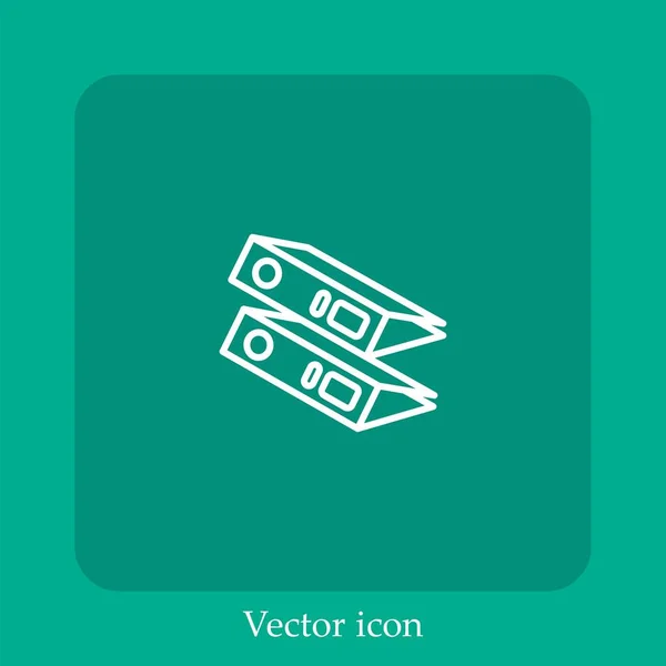 Files Folders Vector Icon Linear Icon Line Editable Stroke — Stock Vector