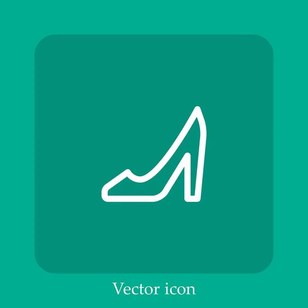 Icône Vectorielle Talons Hauts Icône Linéaire Ligne Avec Course Modifiable — Image vectorielle