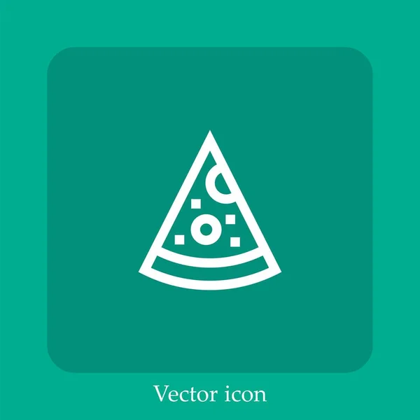 Ícone Vetor Pizza Linear Icon Line Com Curso Editável — Vetor de Stock