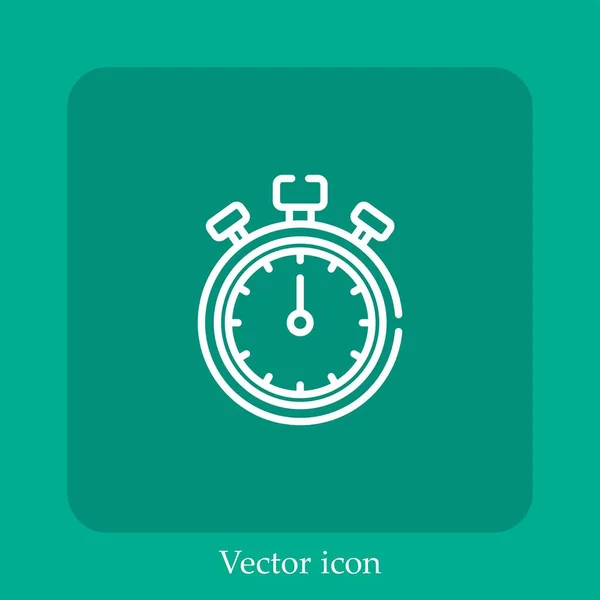 Stoppuhr Vektor Symbol Lineare Icon Line Mit Editierbarem Strich — Stockvektor