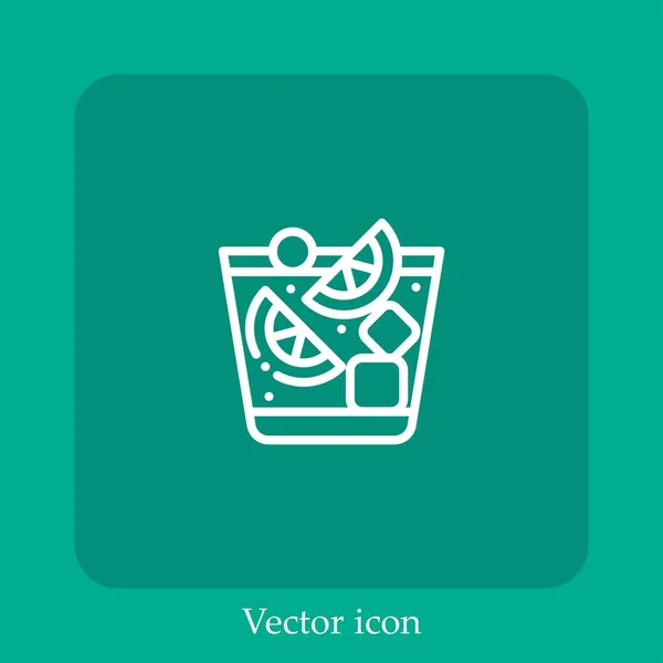 Icône Vectorielle Whisky Icône Linéaire Ligne Avec Trait Modifiable — Image vectorielle