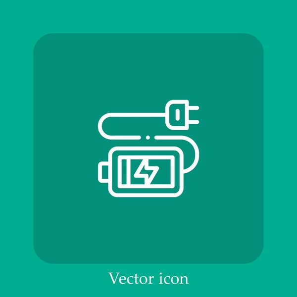 Akku Vektor Symbol Linear Icon Line Mit Editierbarem Strich — Stockvektor