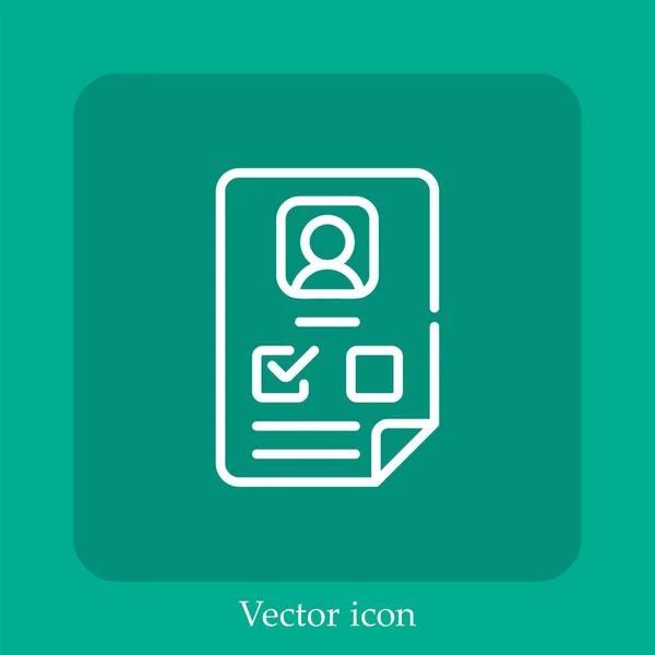 Ballot Box Vector Icono Icon Line Lineal Con Carrera Editable — Vector de stock