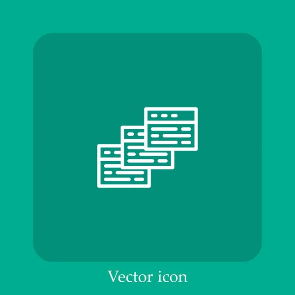 Ícone Vetor Browsers Linear Icon Line Com Curso Editável — Vetor de Stock