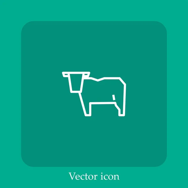 Ícone Vetorial Vaca Linear Icon Line Com Curso Editável — Vetor de Stock