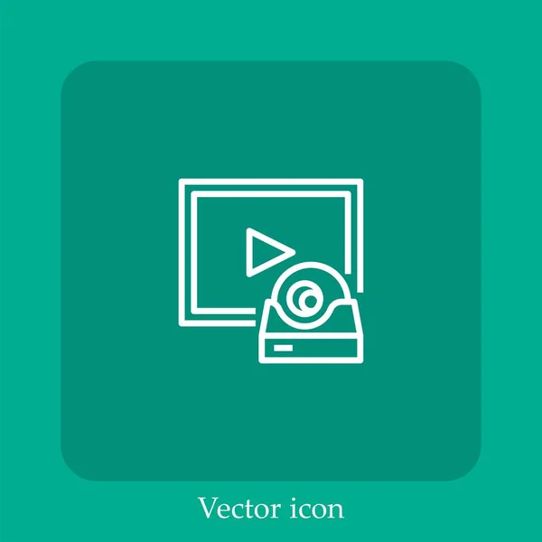 Cctv Pictograma Vector Liniar Icon Line Accident Vascular Cerebral Editabil — Vector de stoc