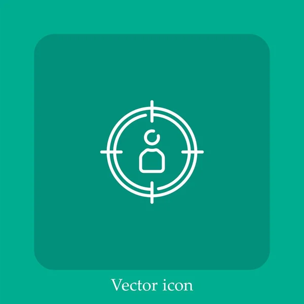 Ícone Vetor Alvo Linear Icon Line Com Curso Editável — Vetor de Stock