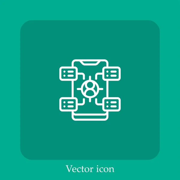 Icône Vectorielle Smartphone Icône Linéaire Ligne Avec Course Modifiable — Image vectorielle