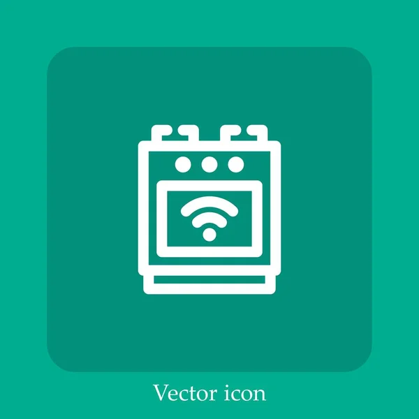 Icono Vector Estufa Icon Line Lineal Con Carrera Editable — Vector de stock