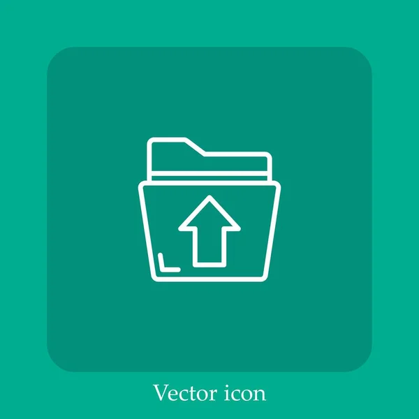 Subir Icono Vector Icon Line Lineal Con Carrera Editable — Archivo Imágenes Vectoriales