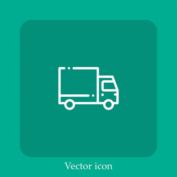 Truck Vector Icon Linear Icon Line Editable Stroke — Stock Vector