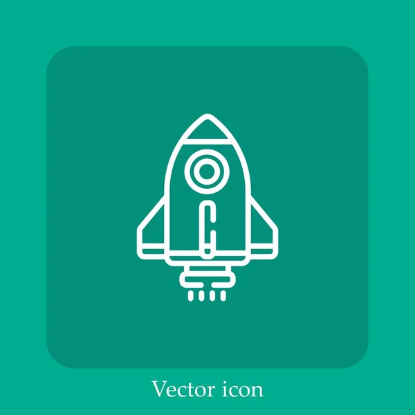 Ícone Vetor Inicialização Linear Icon Line Com Curso Editável — Vetor de Stock
