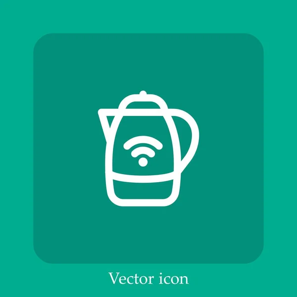 Teekanne Vektor Symbol Lineare Icon Line Mit Editierbarem Strich — Stockvektor