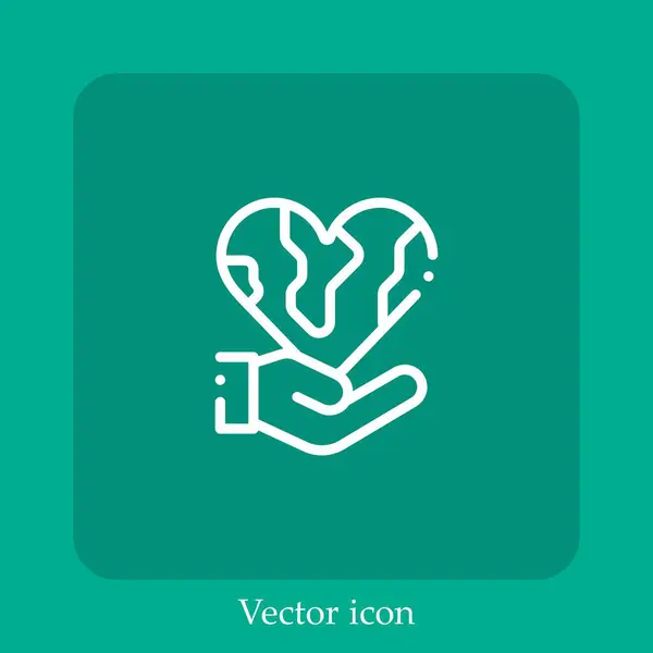 Love Vector Icon Lineare Icon Line Mit Editierbarem Strich — Stockvektor